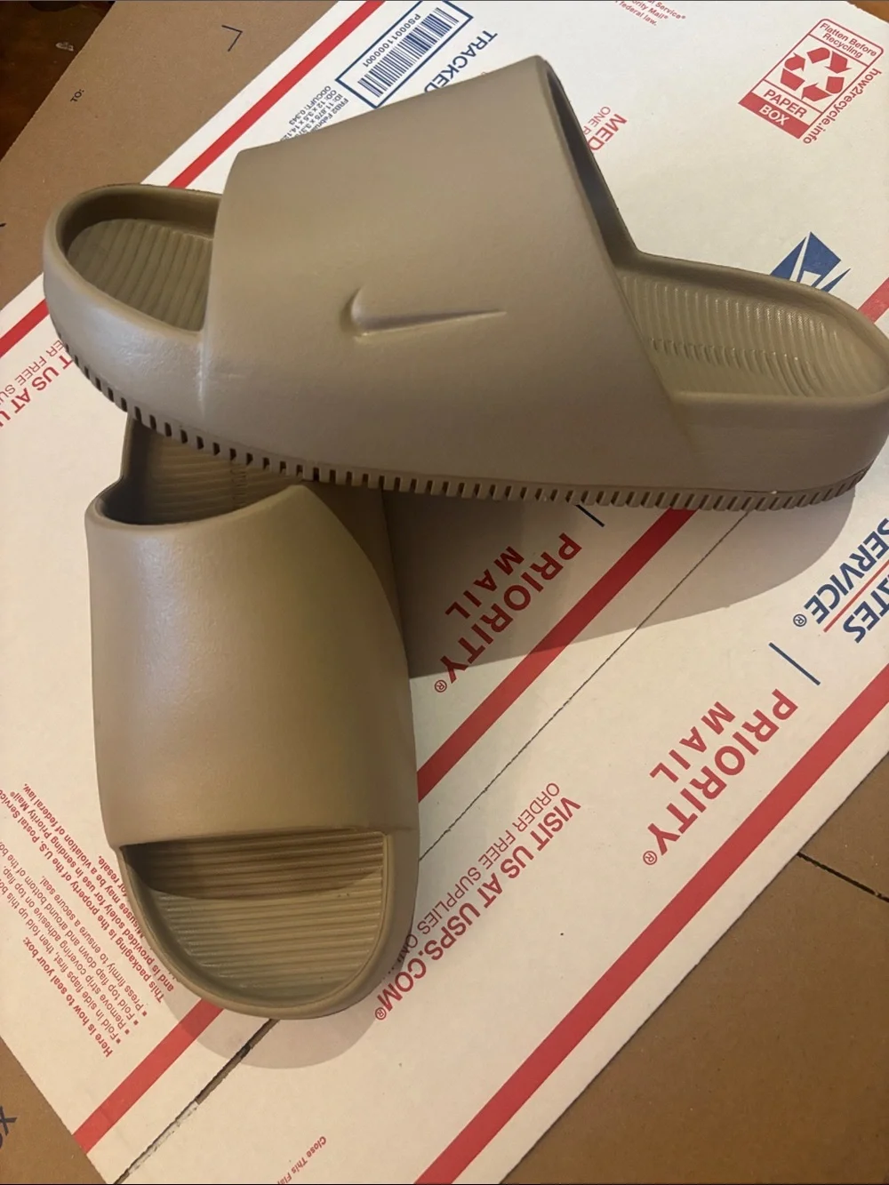 NIKE Men's Calm Slide Sandals in Taupe